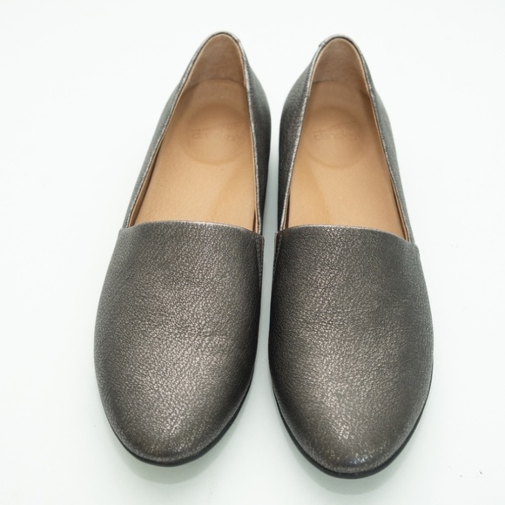 Women's Metallic Gray Slip-On Flats